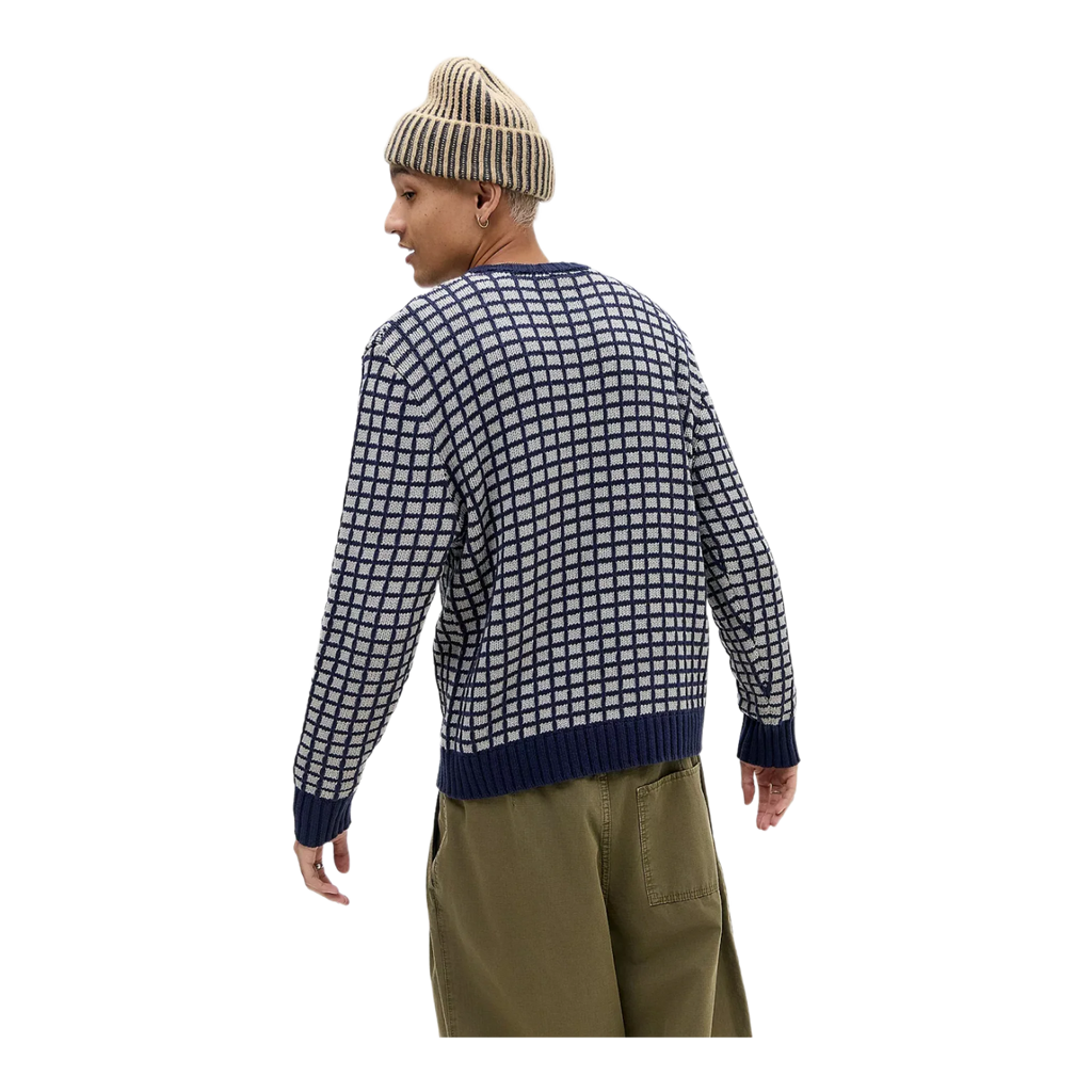 Navy Square Knit Jumper