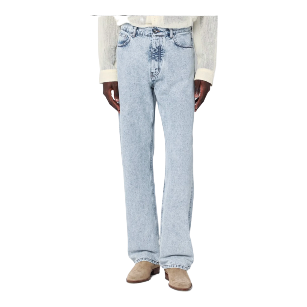 Light blue distressed jeans