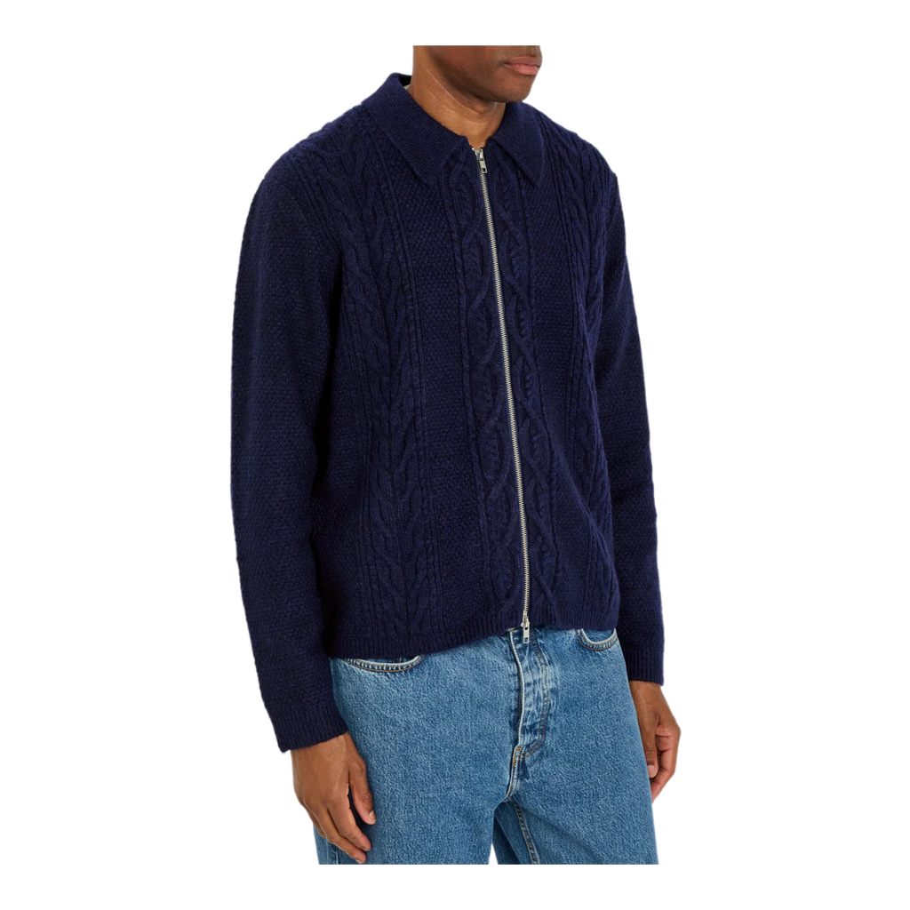 Friar cable-knit jacket