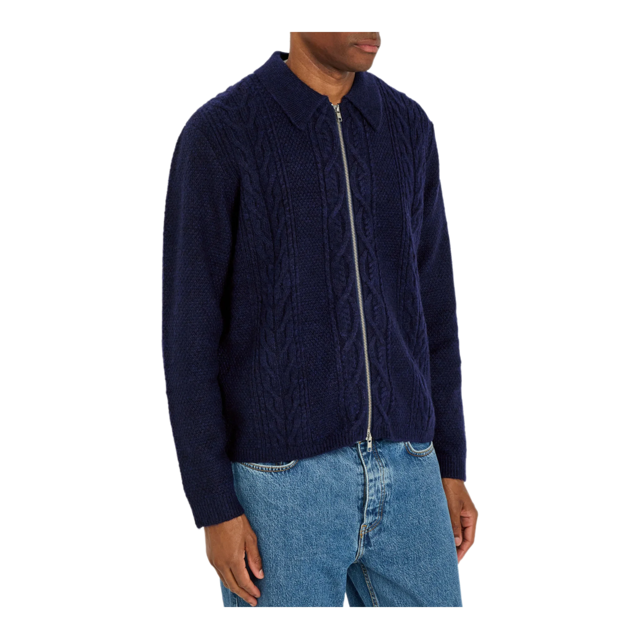 Friar cable-knit jacket