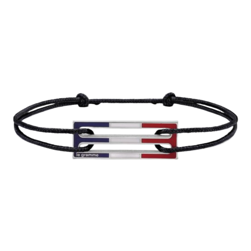 2,5g polished sterling silver lacquered cord bracelet