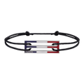 2,5g polished sterling silver lacquered cord bracelet
