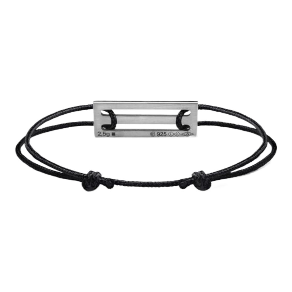 2,5g polished sterling silver lacquered cord bracelet