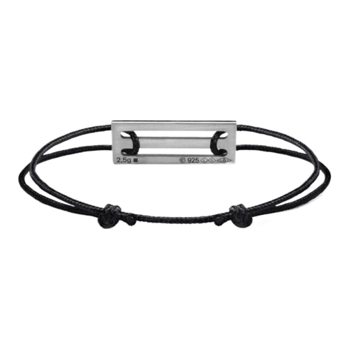2,5g polished sterling silver lacquered cord bracelet