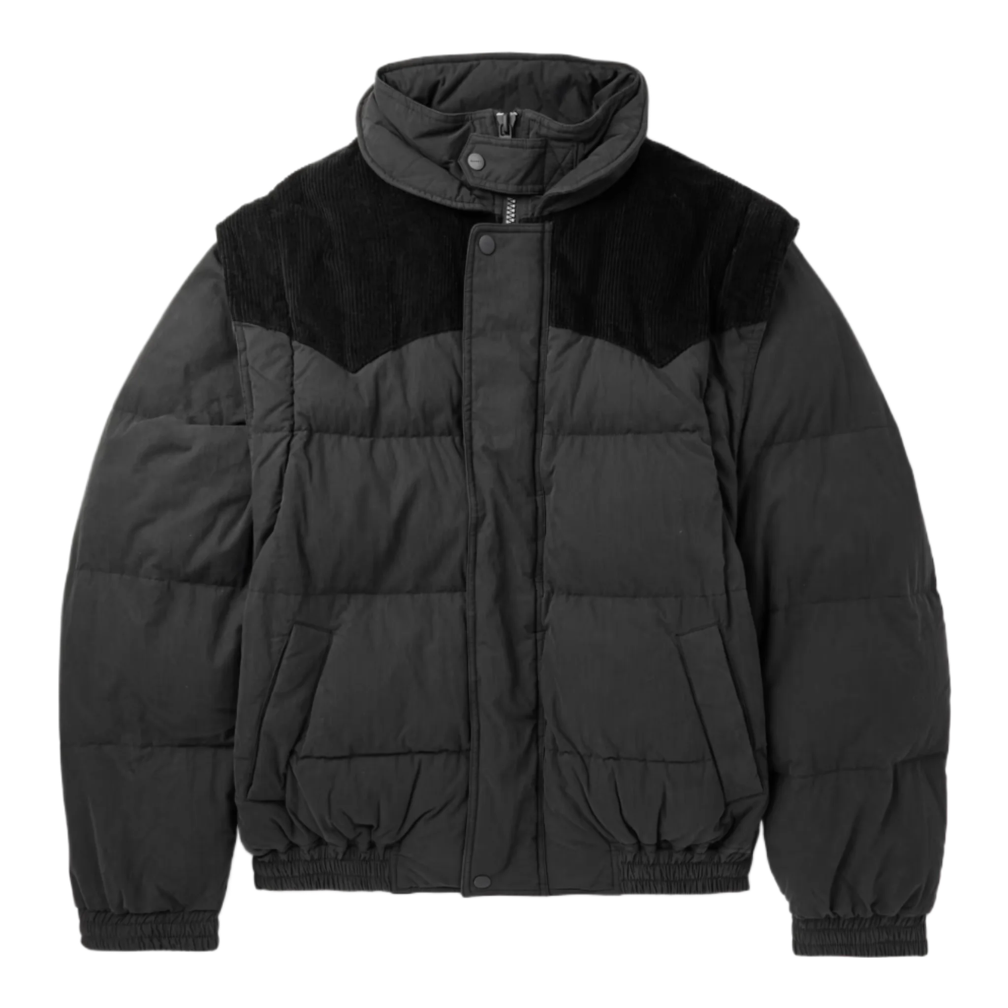 Corduroy-Trimmed Padded Quilted Cotton-Blend Shell Jacket