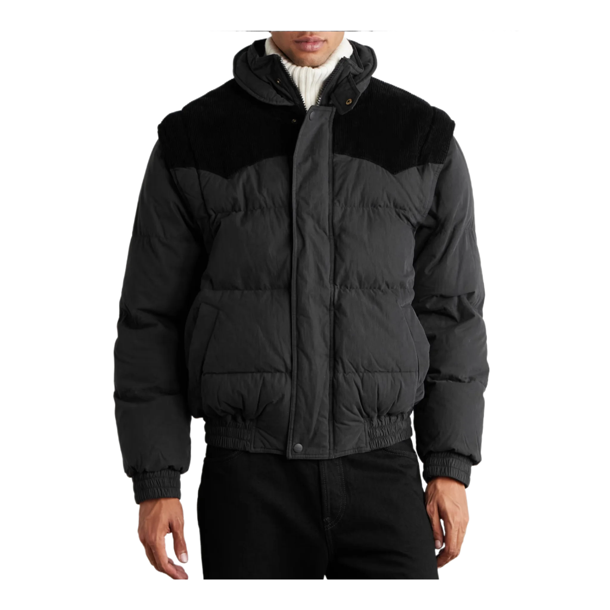 Corduroy-Trimmed Padded Quilted Cotton-Blend Shell Jacket