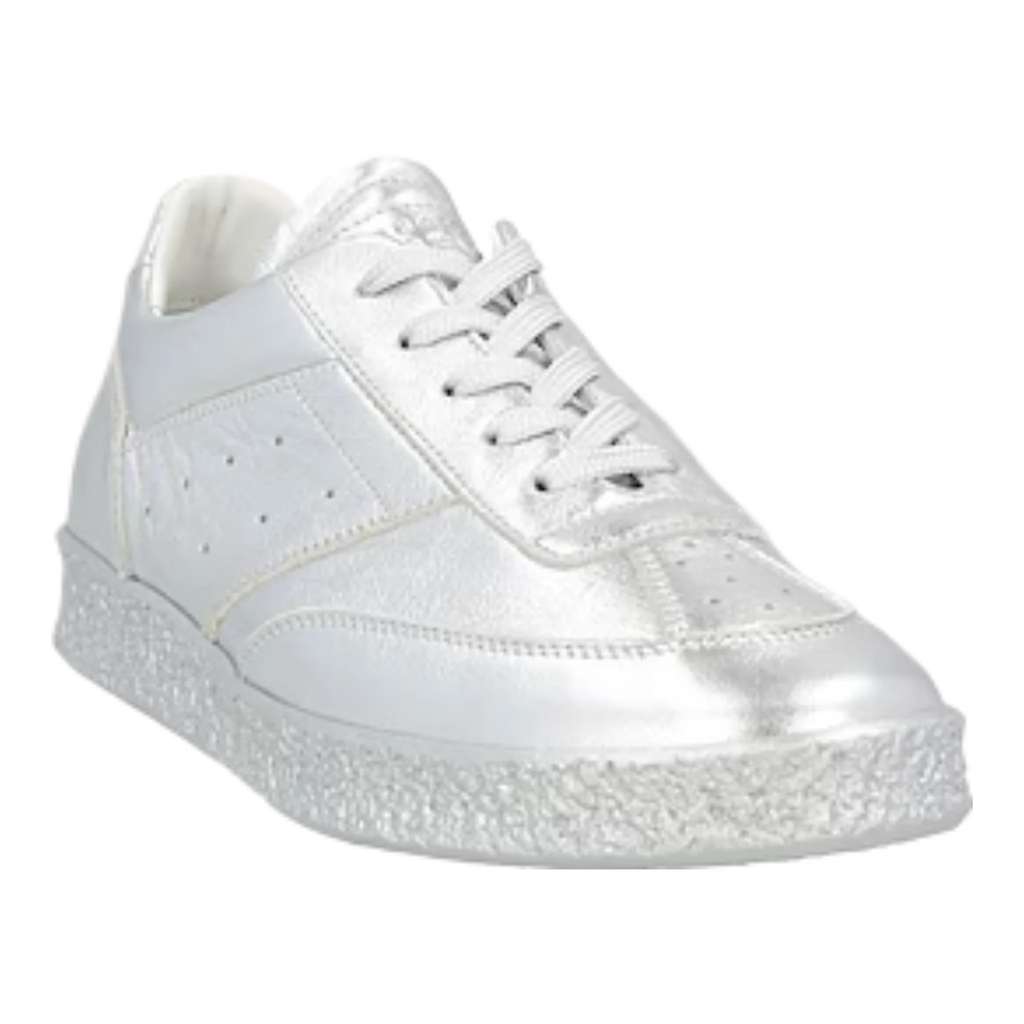 Lace Up SIlver Sneakers