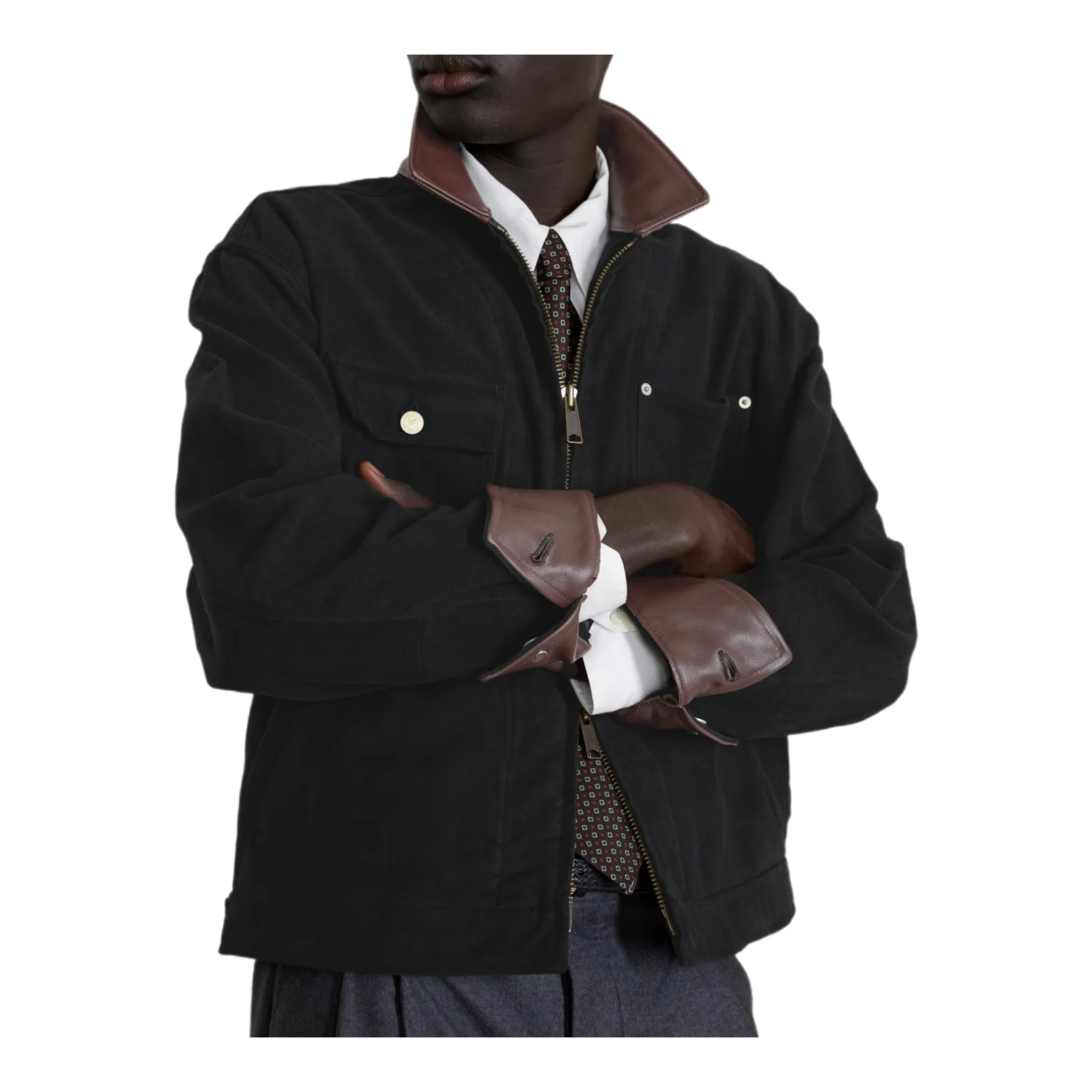Ranch Leather-Trimmed Cotton-Canvas Jacket