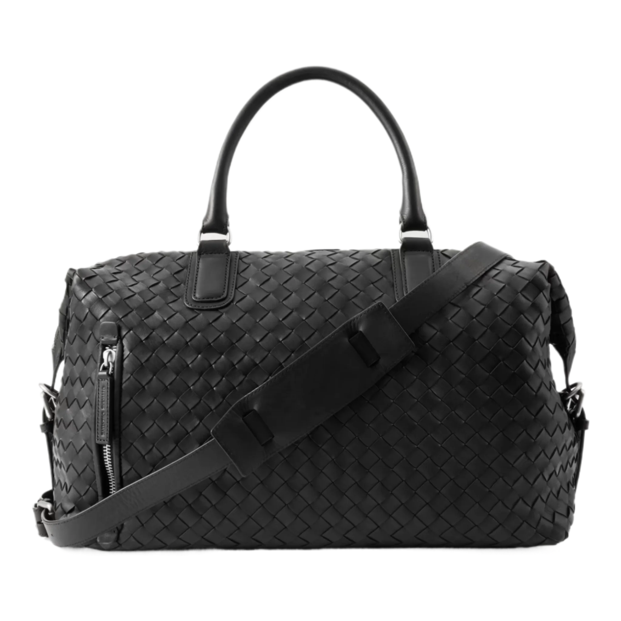 Woven Leather Weekend Bag