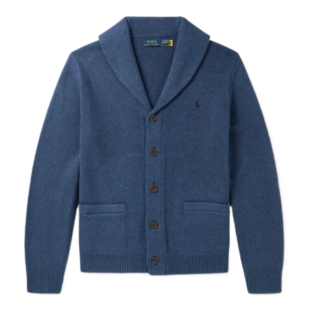Shawl-Collar Wool and Cashmere-Blend Cardigan
