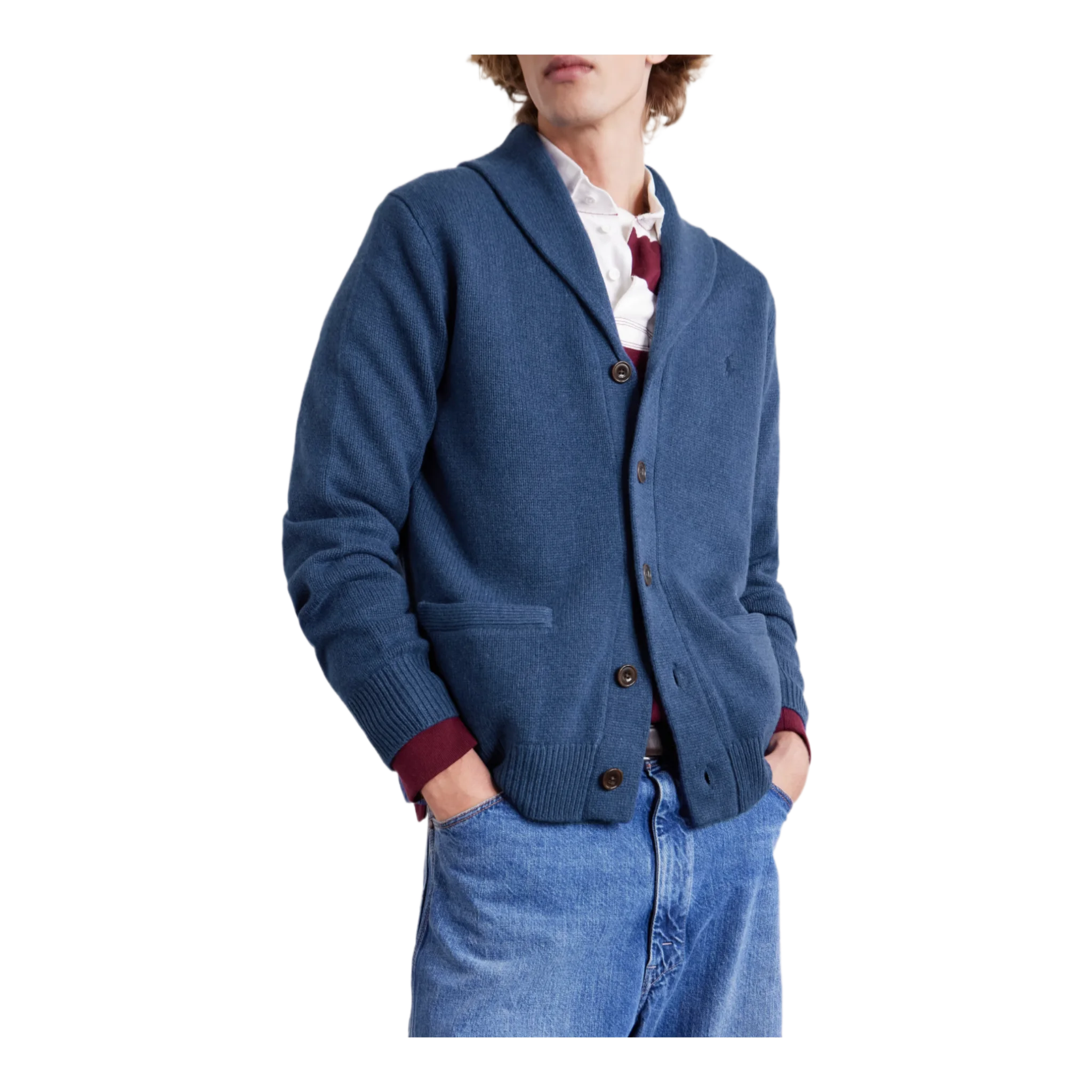 Shawl-Collar Wool and Cashmere-Blend Cardigan