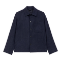 Pinstripe Wool Blend Overshirt