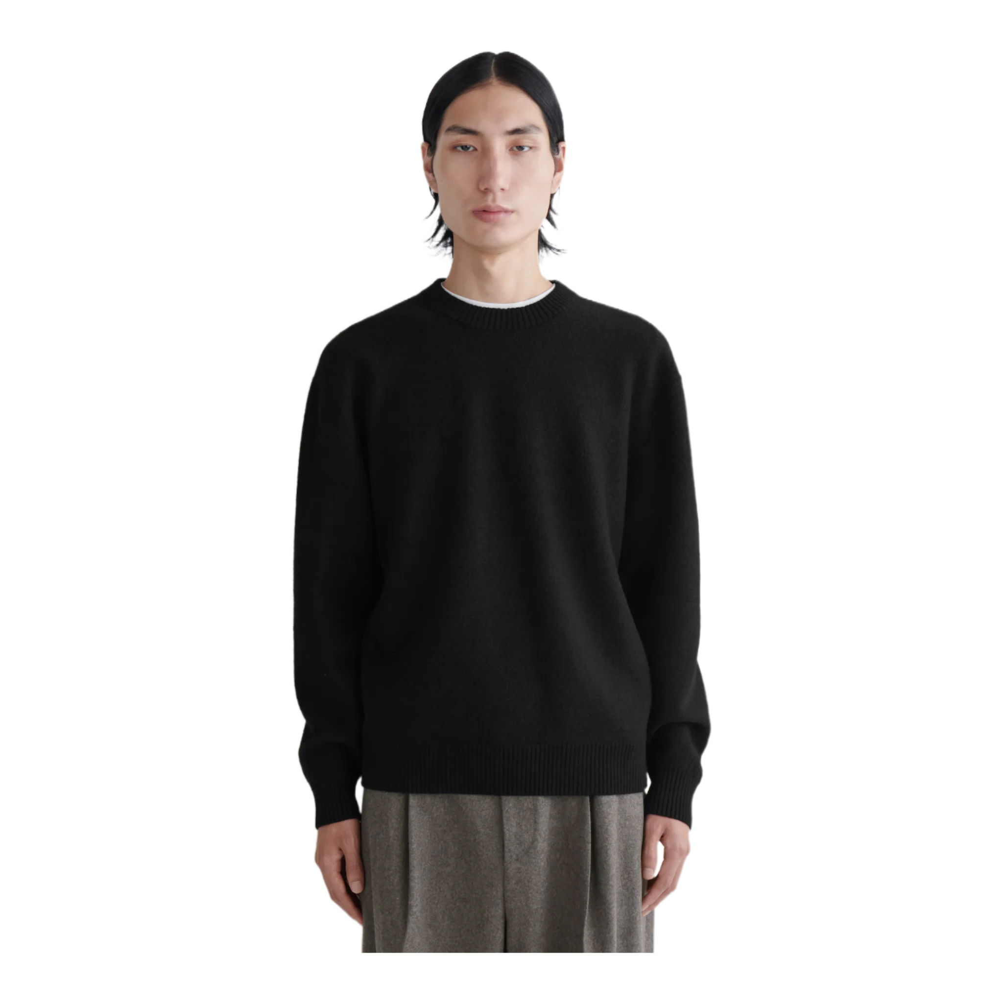 BOILED-WOOL CREW-NECK JUMPER