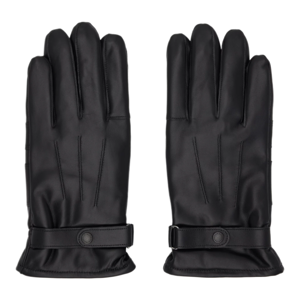 Black Burnished Leather Thinsulate Gloves