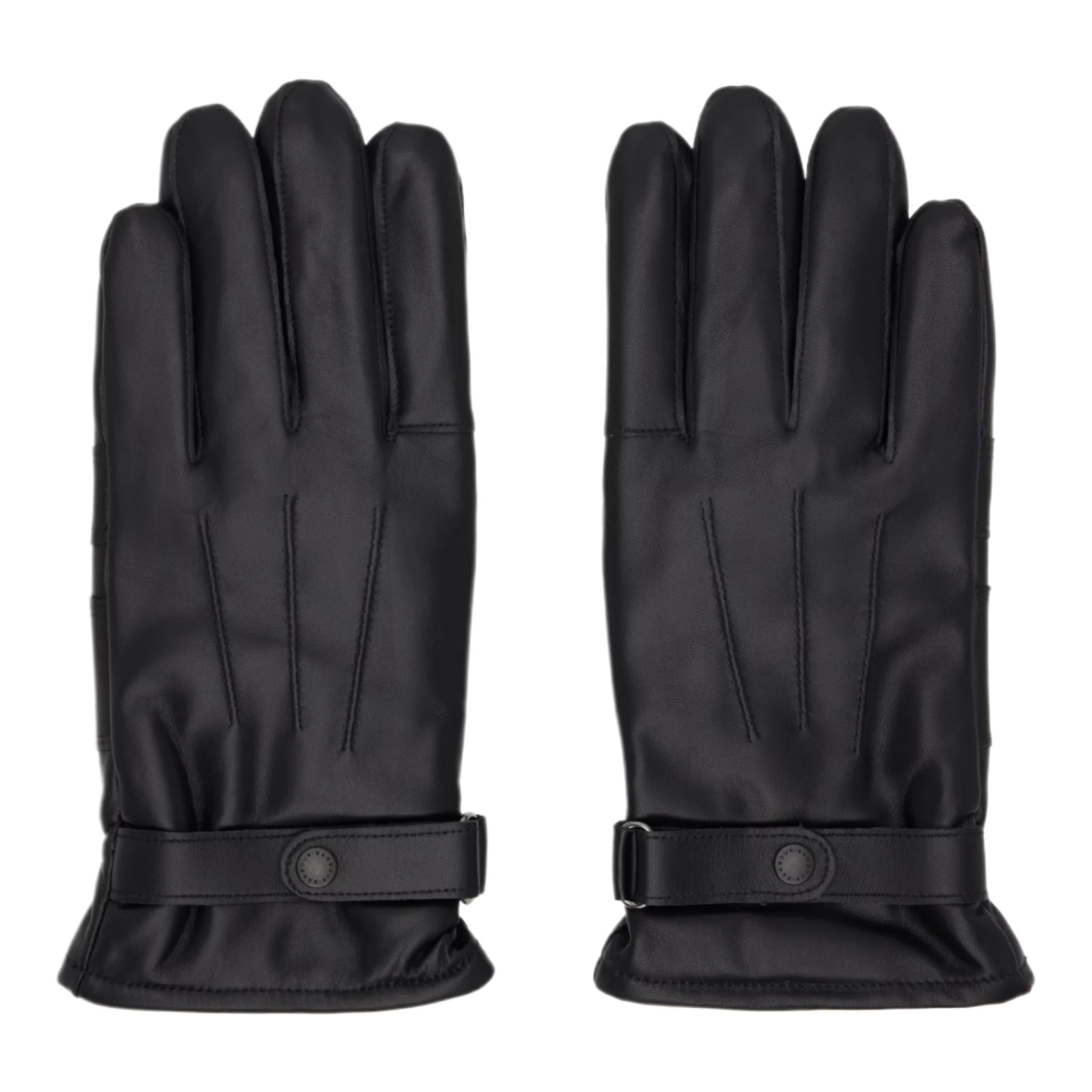 Black Burnished Leather Thinsulate Gloves
