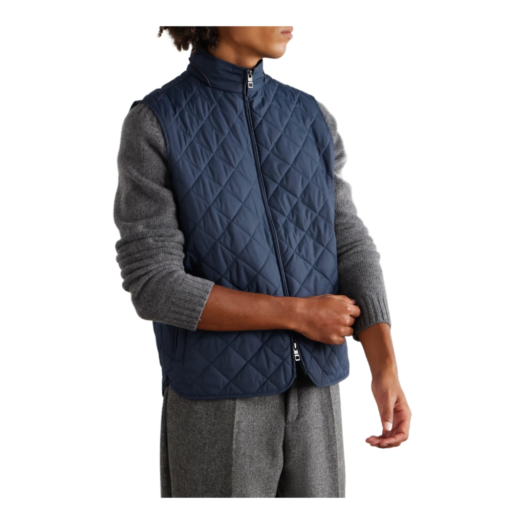 Essex Quilted Padded Recycled-Shell Gilet Light Blue