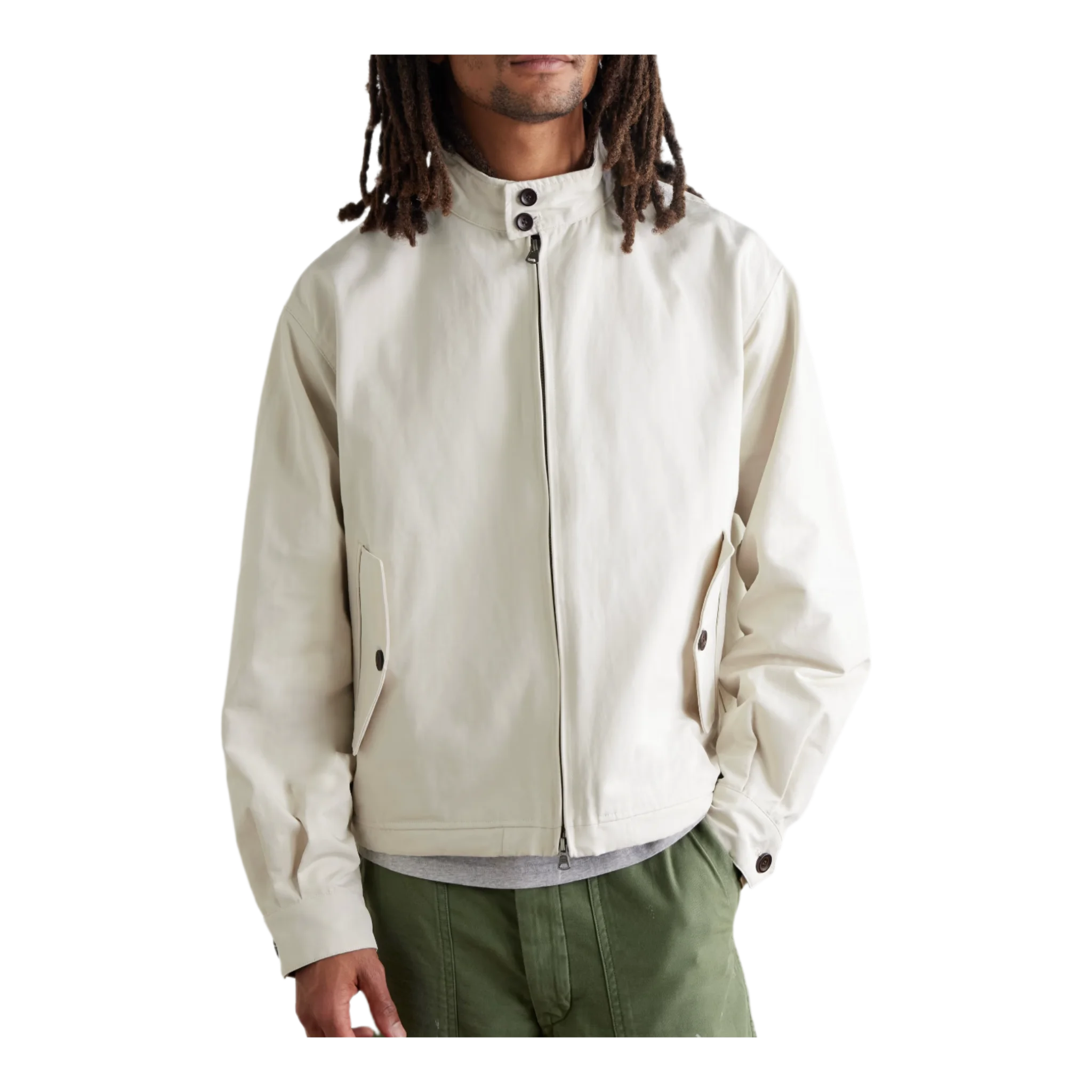 Buddy Cropped Cotton-Blend Twill Harrington Jacket