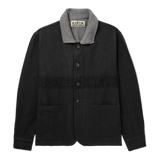 KARTIK RESEARCH - Embroidered Felt-Trimmed Denim Jacket