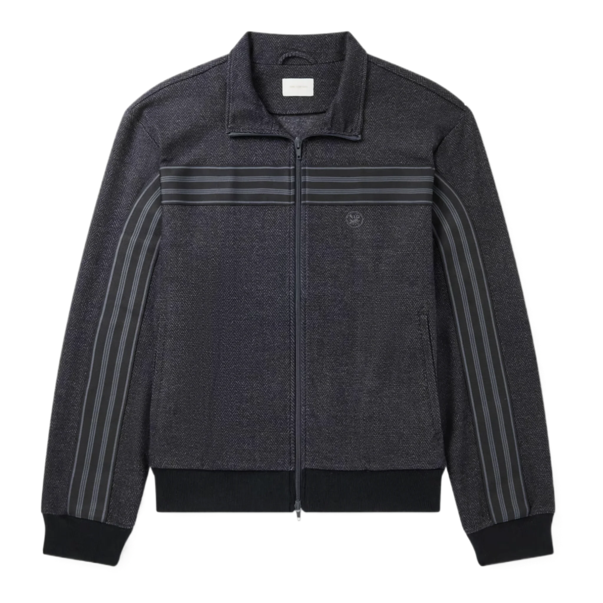 Webbing-Trimmed Herringbone Wool and Cotton-Blend Track Jacket