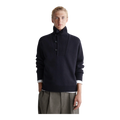 PANELLED MERINO WOOL FUNNEL-NECK JUMPER