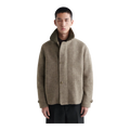 RIBBED-COLLAR BOILED-WOOL JACKET