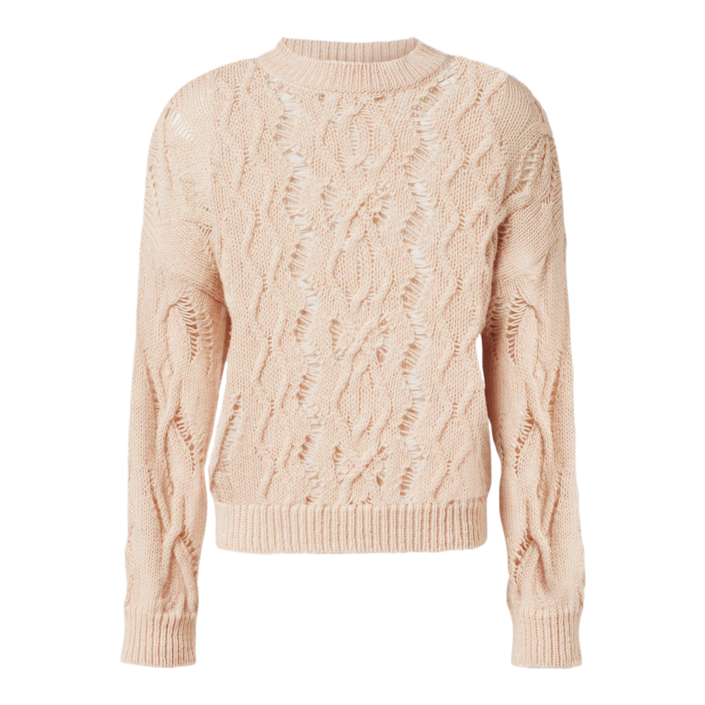 Cable Sonar Roundneck wool sweater