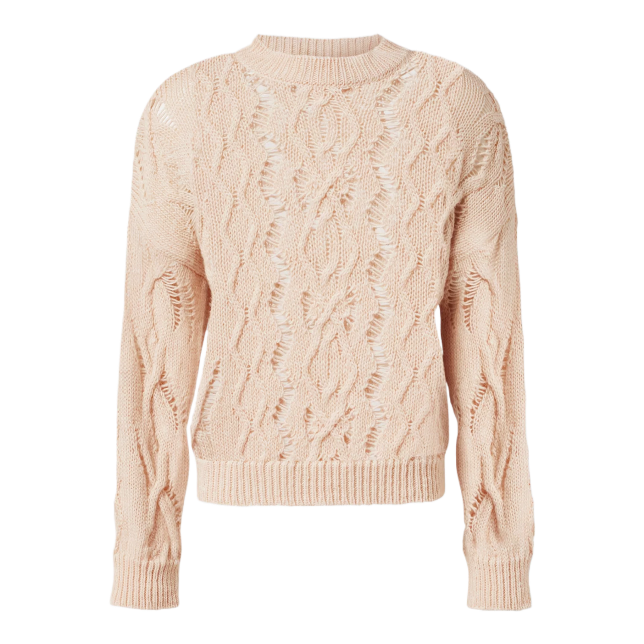 Cable Sonar Roundneck wool sweater