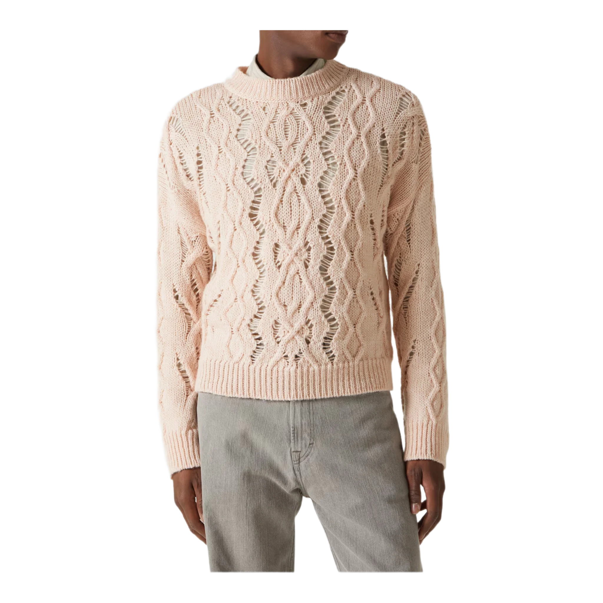 Cable Sonar Roundneck wool sweater