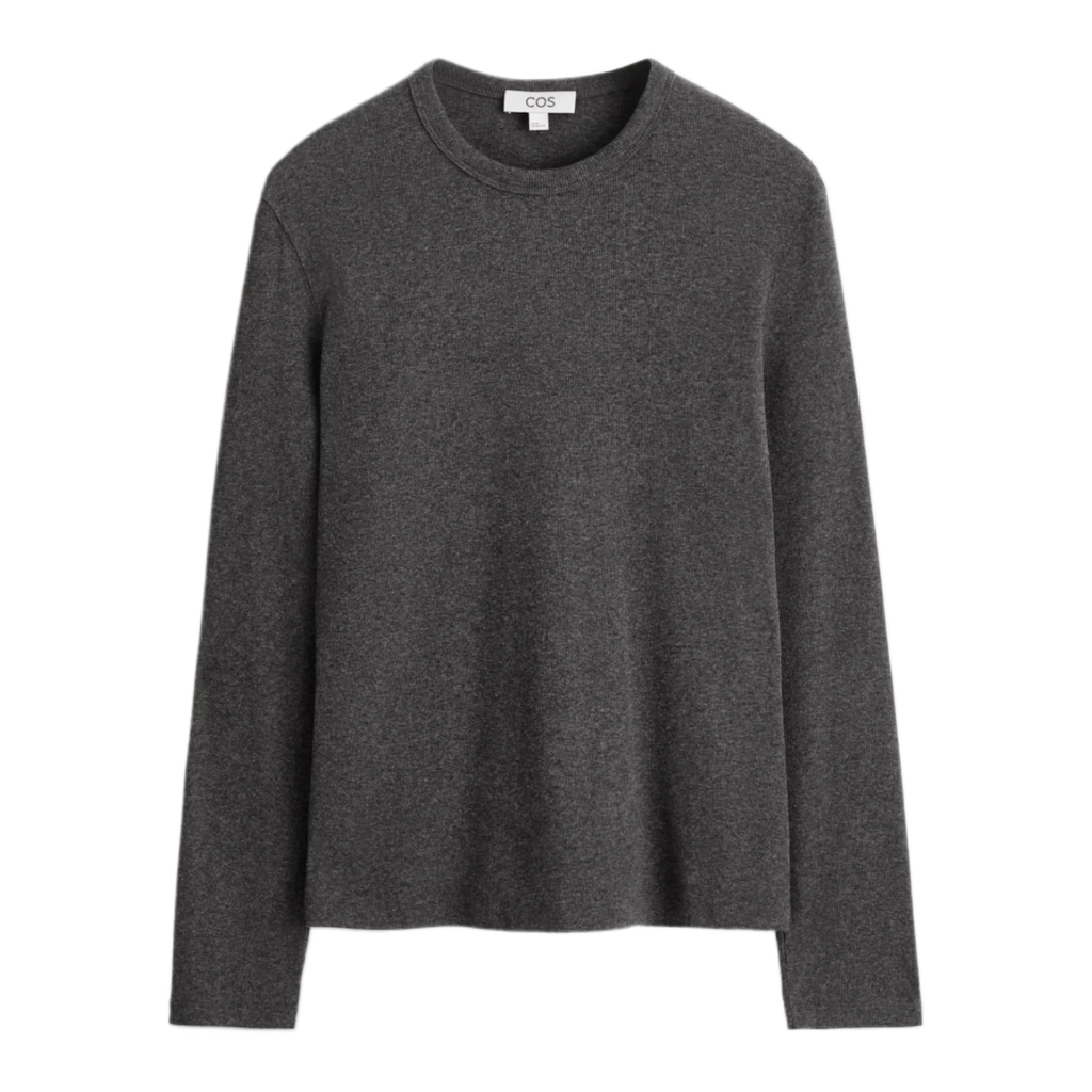 SLIM RIBBED COTTON LONG-SLEEVED T-SHIRT