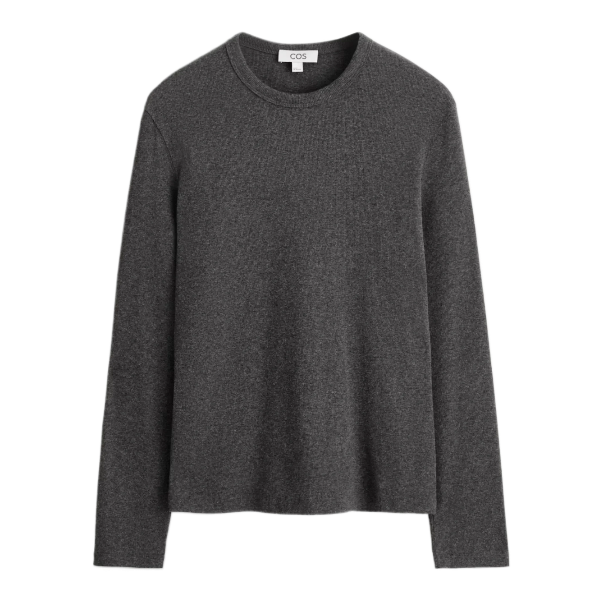 SLIM RIBBED COTTON LONG-SLEEVED T-SHIRT