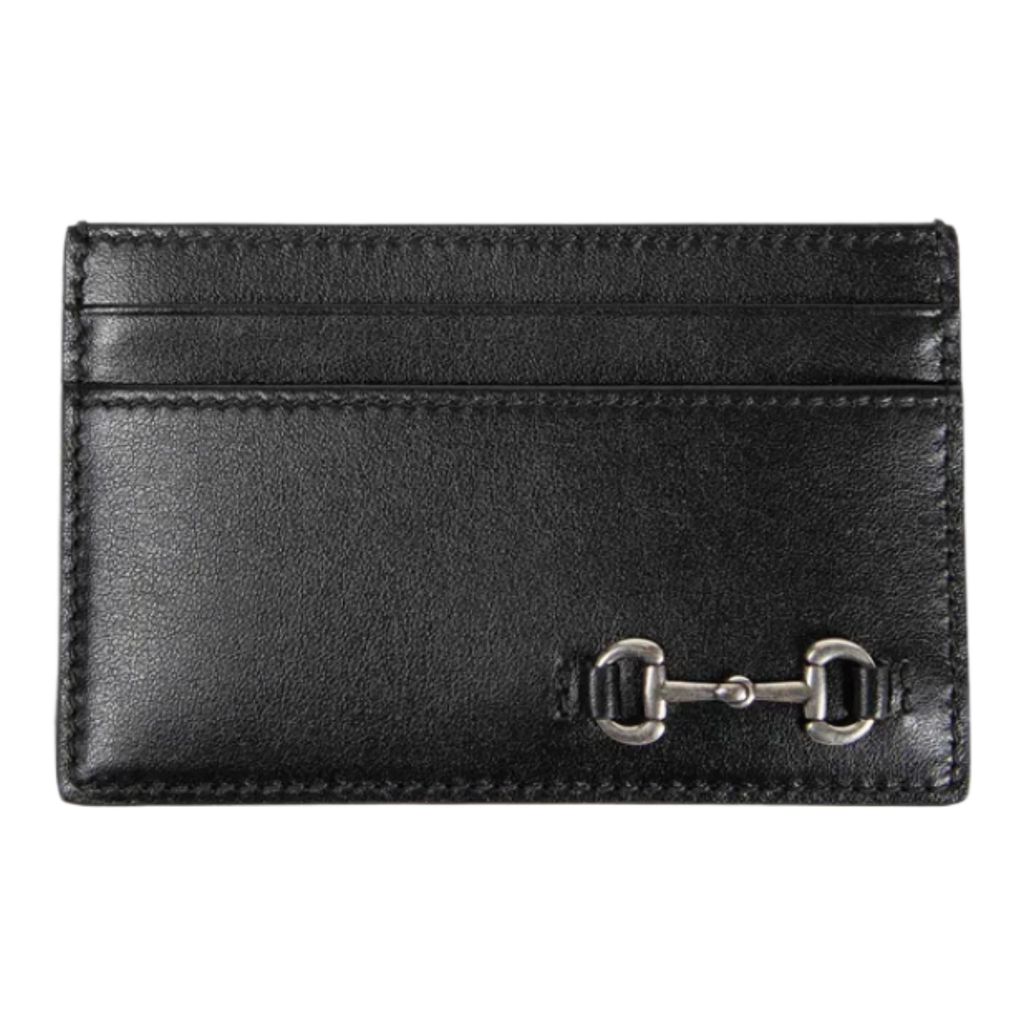 horsebit cardholder black