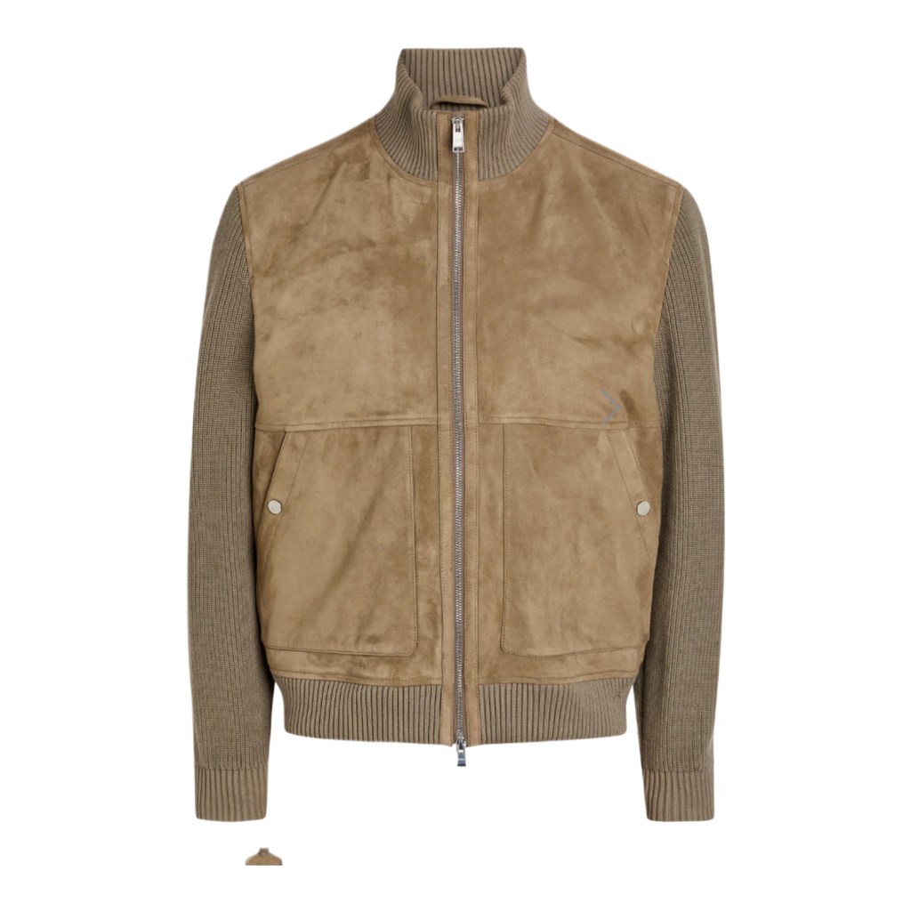 Maparo suede and knit jacket
