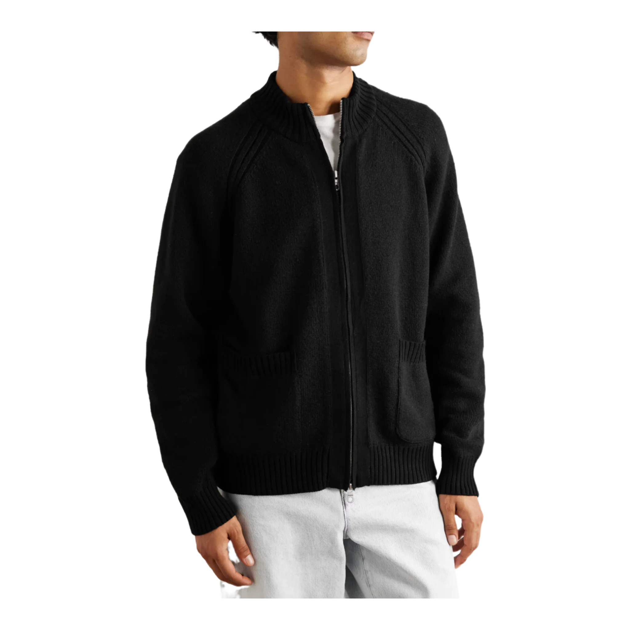 Knitted Zip-Up Cardigan