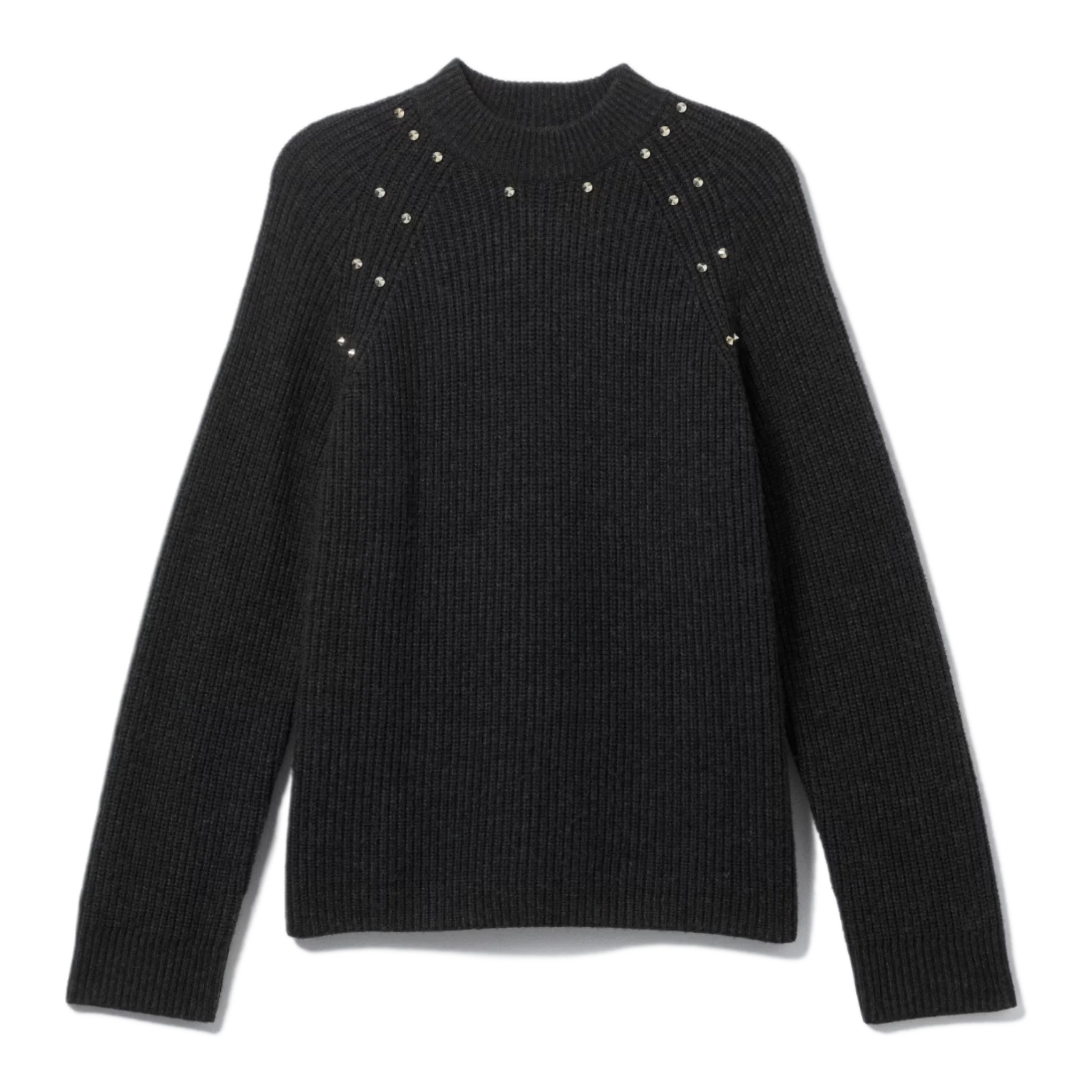 RELAXED KNITTED WOOL-BLEND SWEATER WITH STUDS
