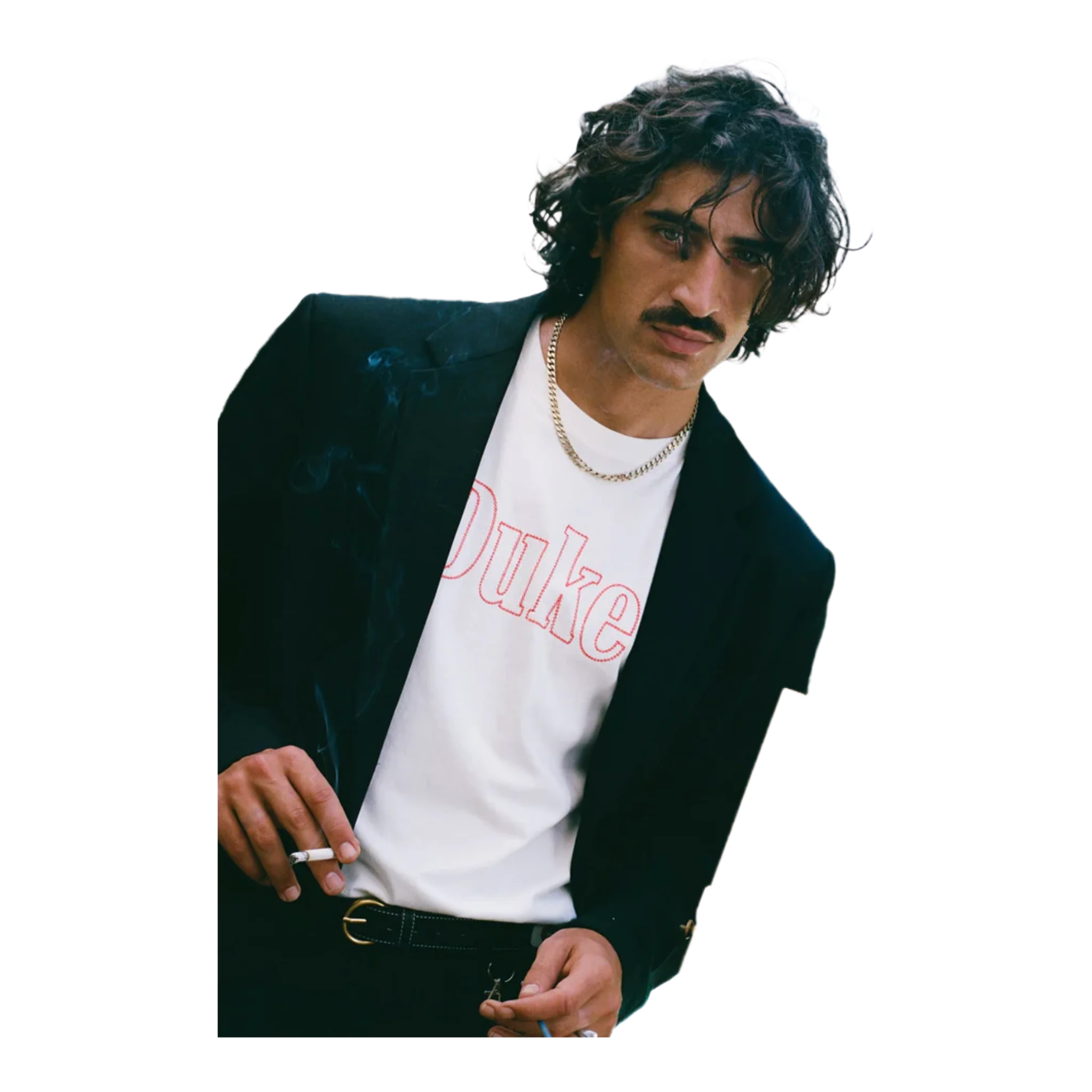 Duke Vintage White Chainstitch T-Shirt