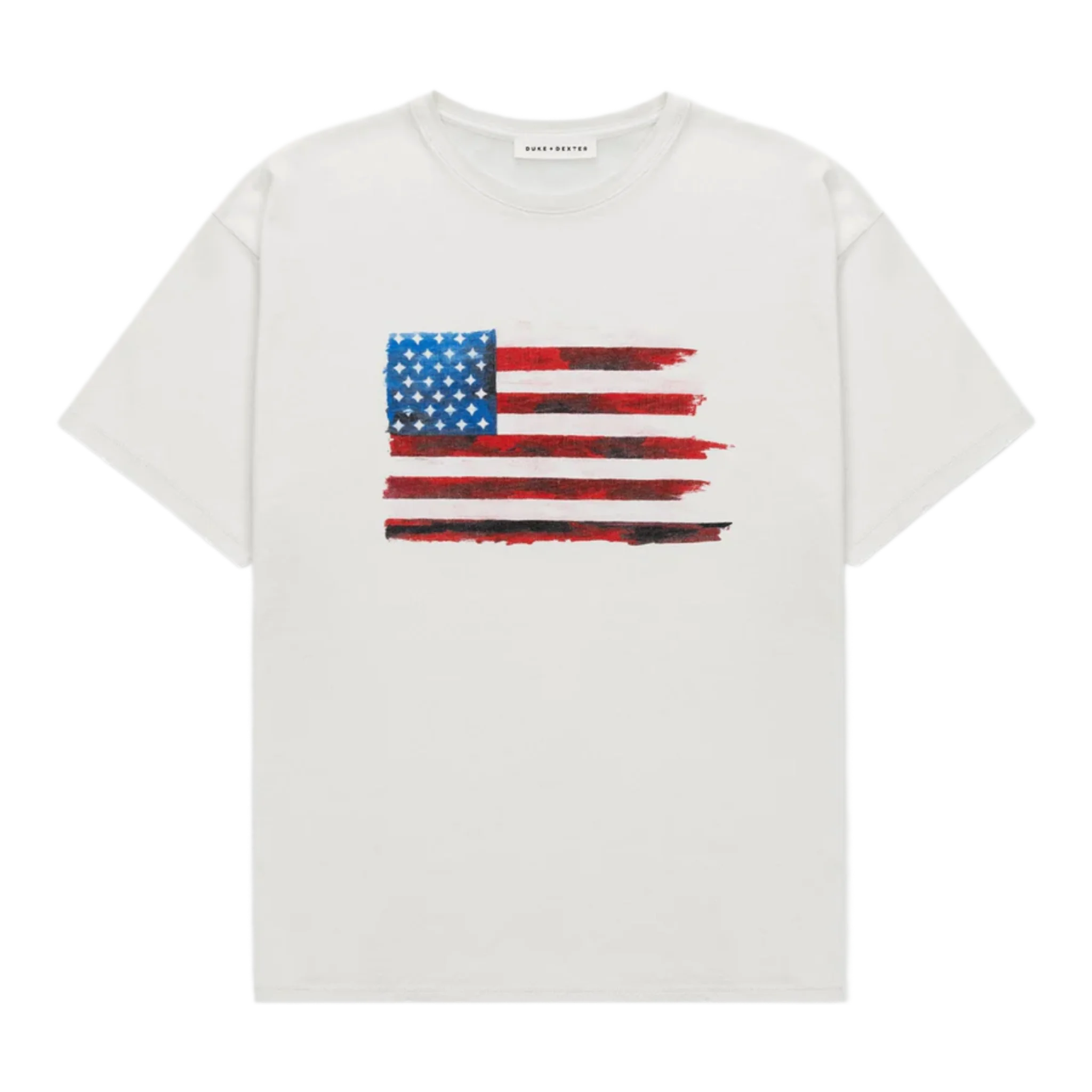 Duke American Flag Vintage White T-Shirt