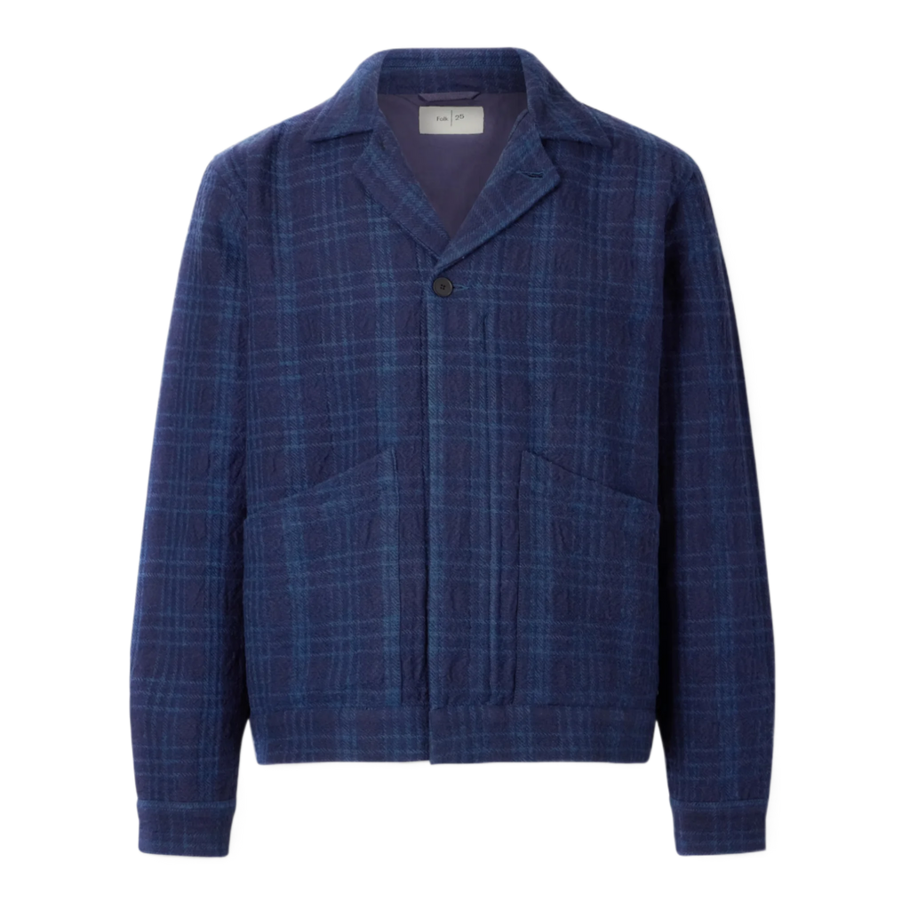 Chain Checked Cotton and Wool-Blend Jacket