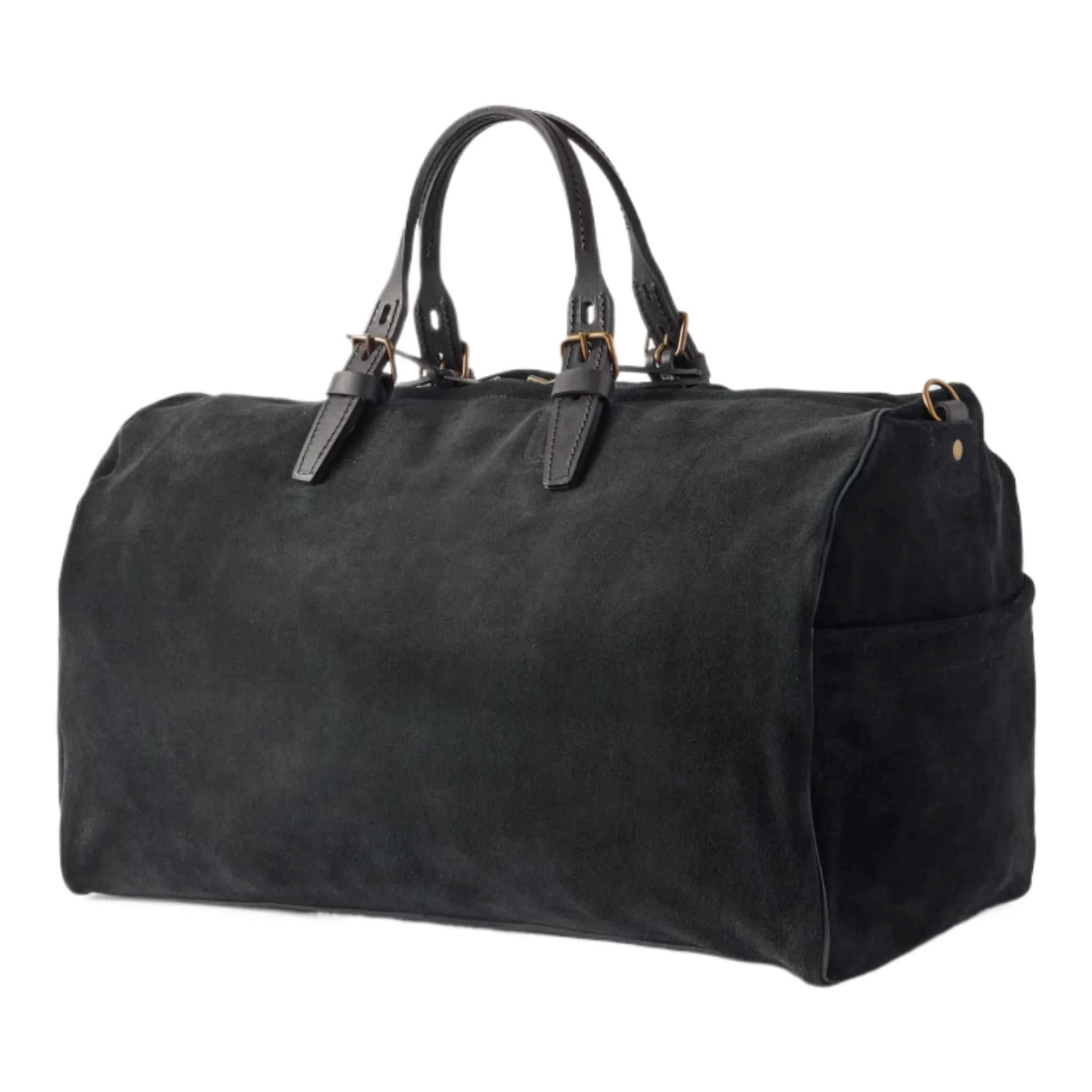 Leather-Trimmed Suede Weekend Bag