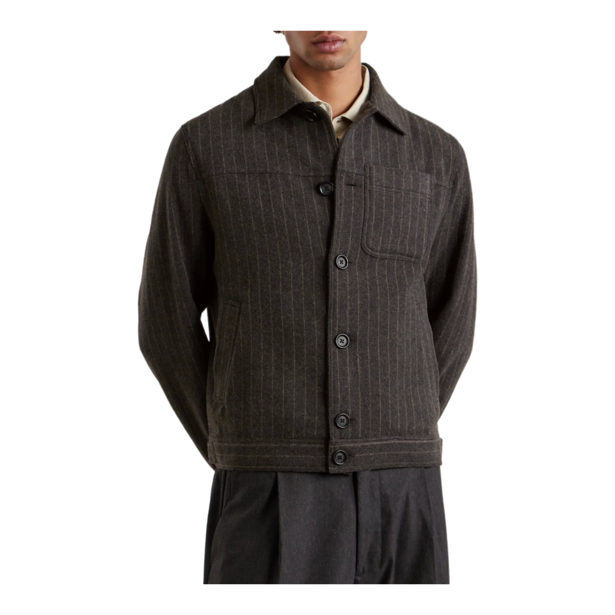 Buffalo Striped Wool-Blend Jacket