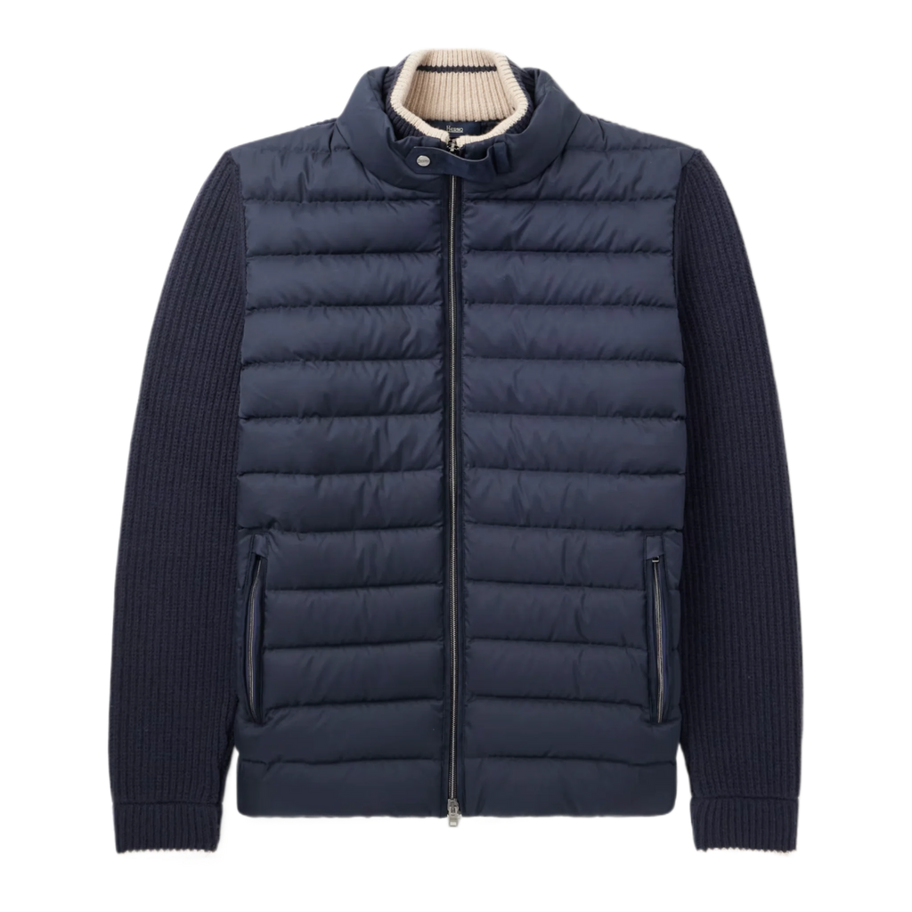 Slim-Fit Wool and Quilted Shell Down Jacket