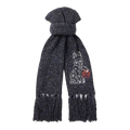 Fringed Embroidered Knitted Scarf