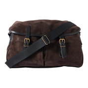 Fisherman's Musette Leather-Trimmed Suede Messenger Bag