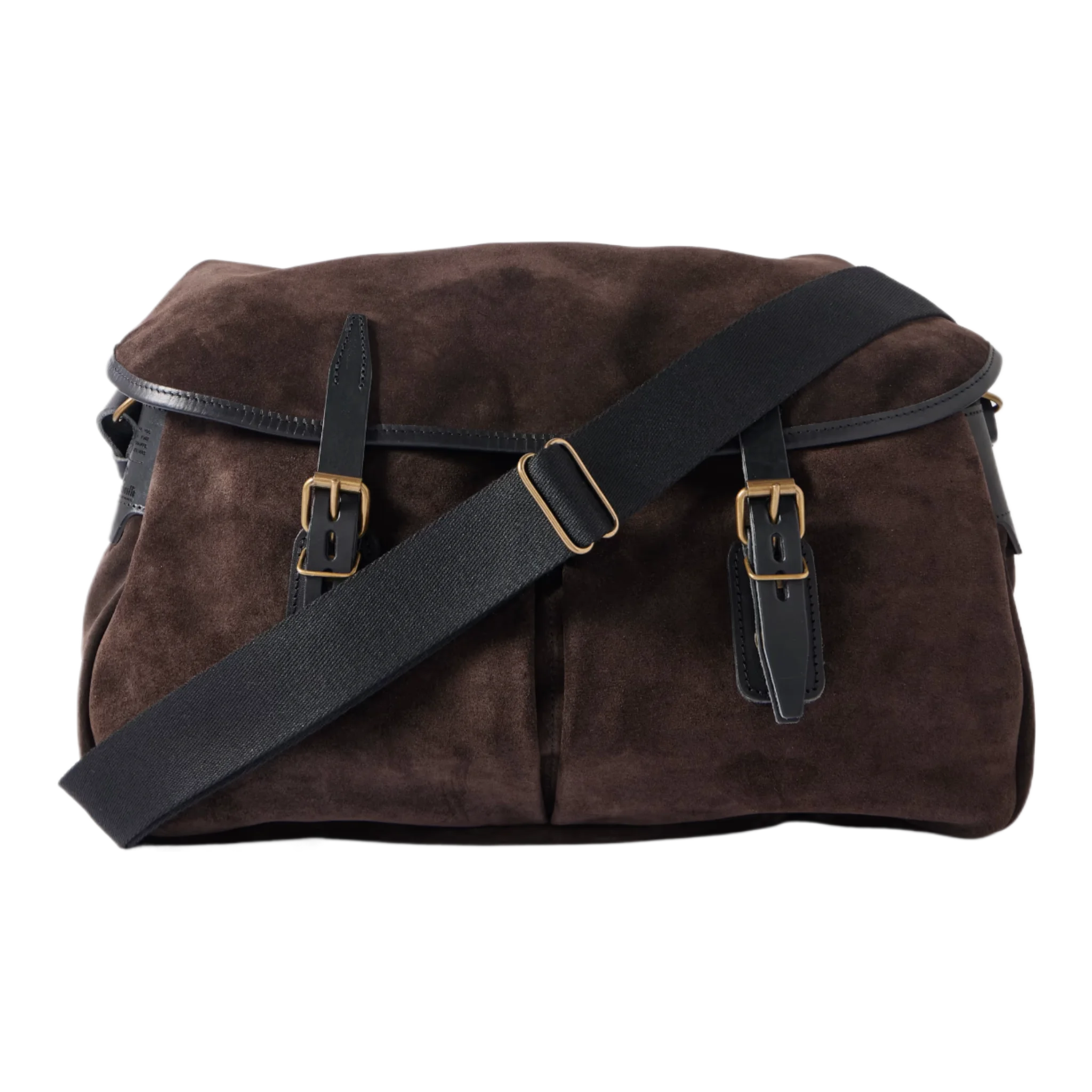 Fisherman's Musette Leather-Trimmed Suede Messenger Bag
