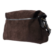 Fisherman's Musette Leather-Trimmed Suede Messenger Bag