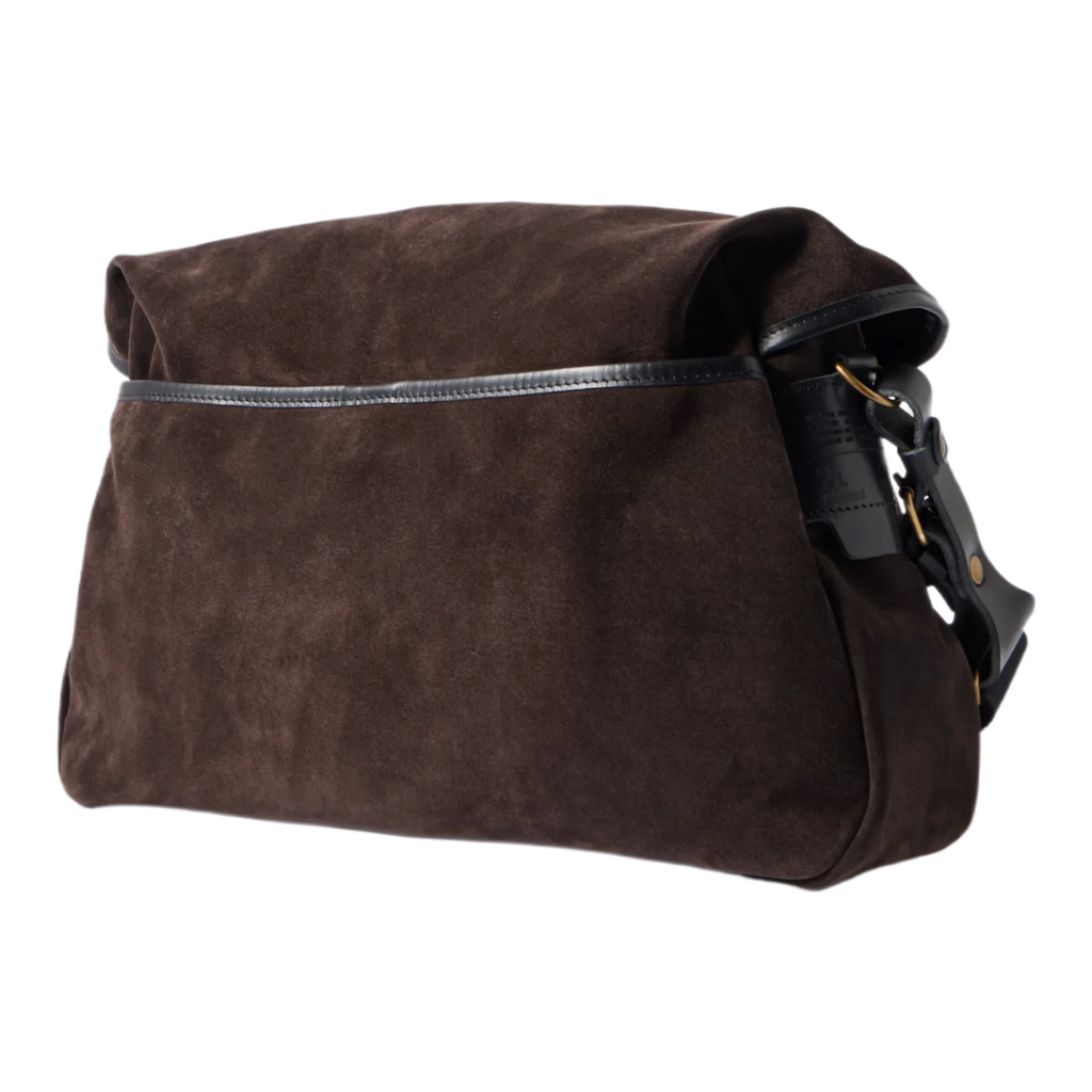 Fisherman's Musette Leather-Trimmed Suede Messenger Bag