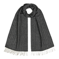 Wool Herringbone Scarf Black