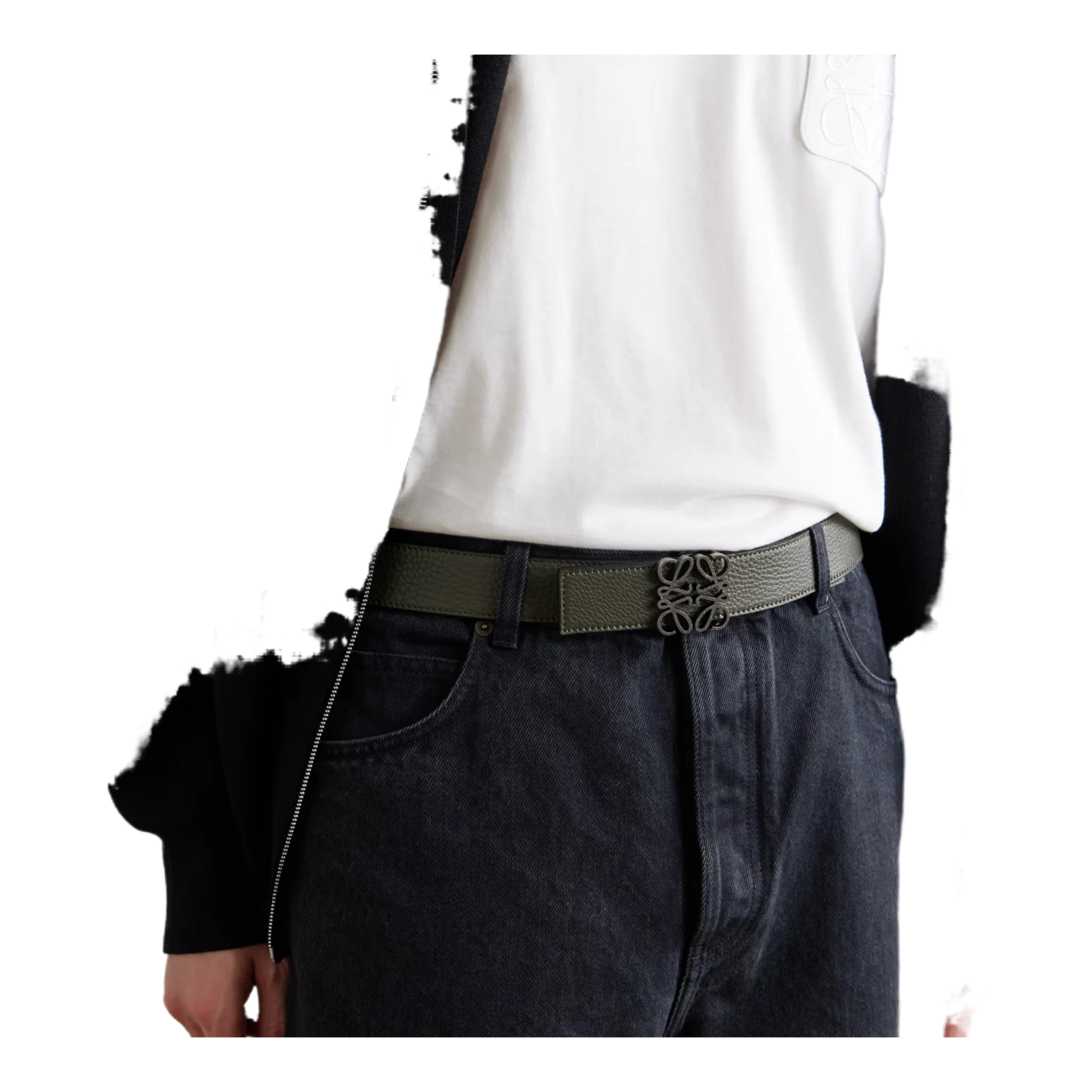 Anagram 3.5cm Reversible Leather Belt