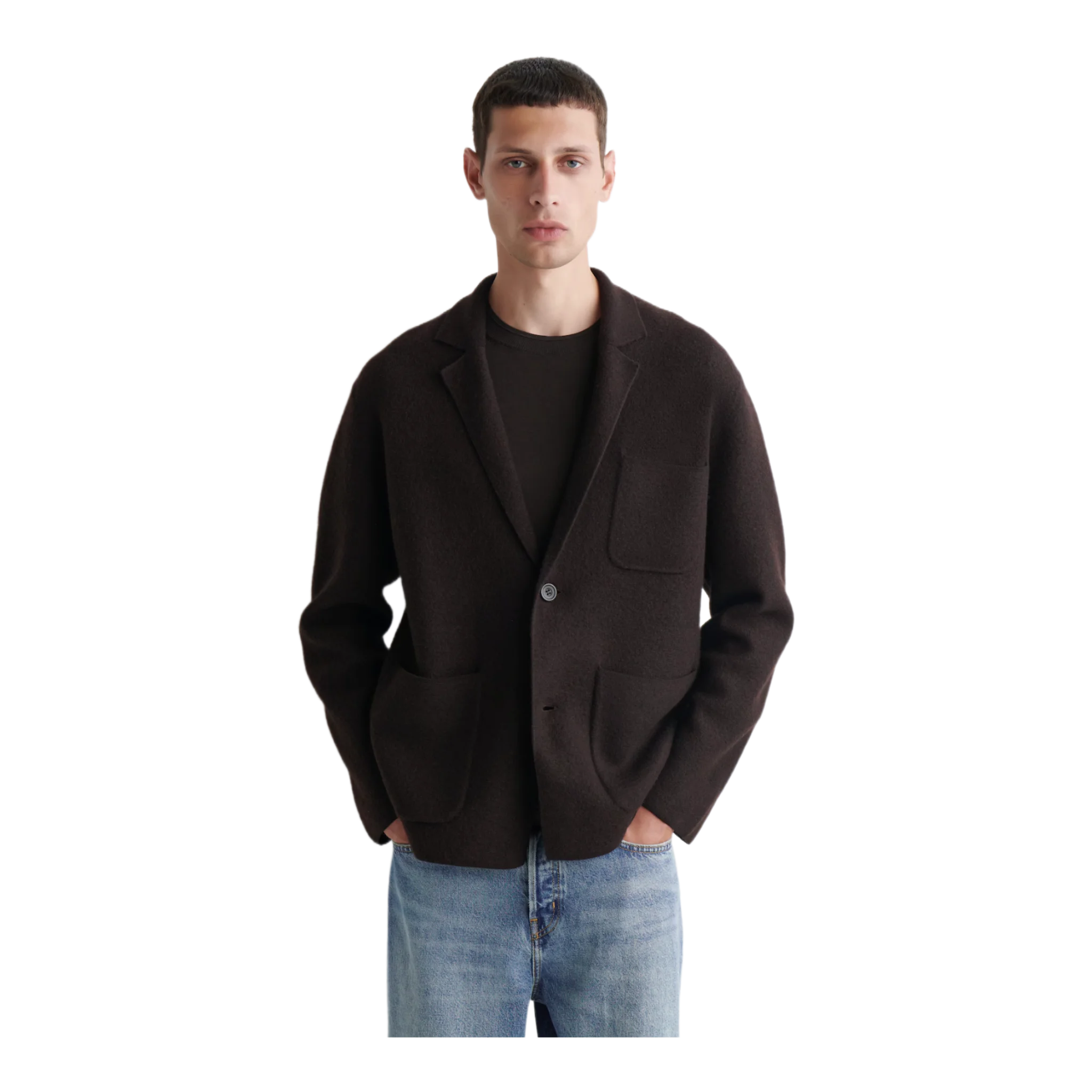 KNITTED BOILED-WOOL BLAZER
