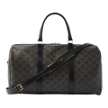 Triomphe Medium Leather-Trimmed Logo-Jacquard Canvas Weekend Bag