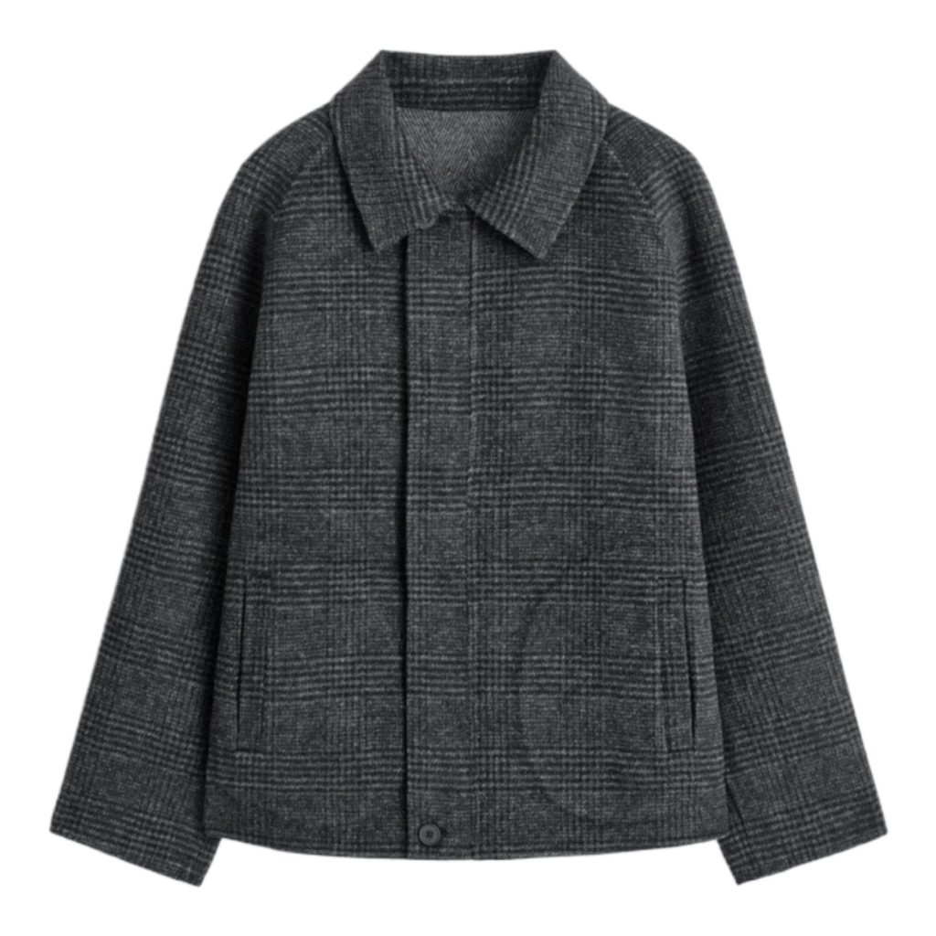 REVERSIBLE CHECKED / HERRINGBONE WOOL JACKET